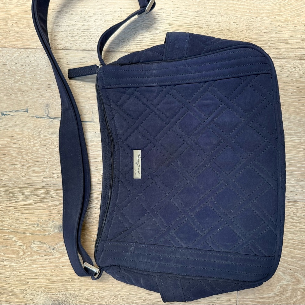Vera Bradley Navy Quilted Messenger Bag